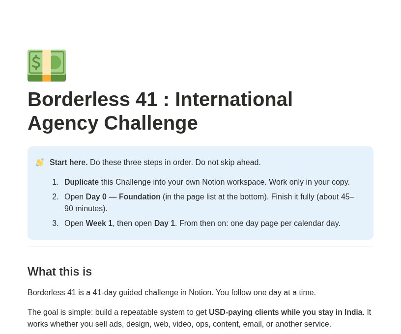 Borderless 41 Challenge Home